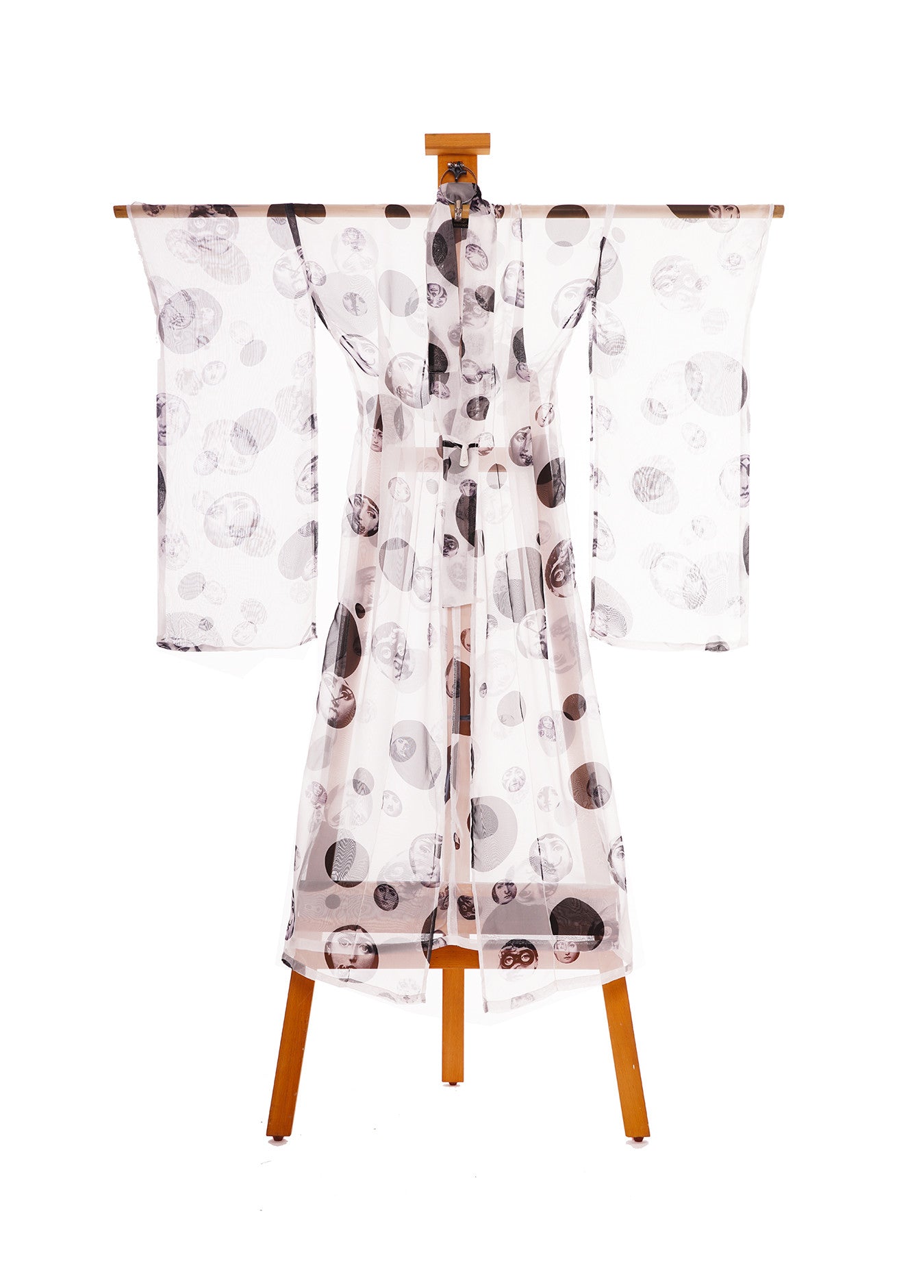 Many Faces of a Woman Kimono White By Joy Kimono Front Kaftan Gown Robe Silk Chiffon