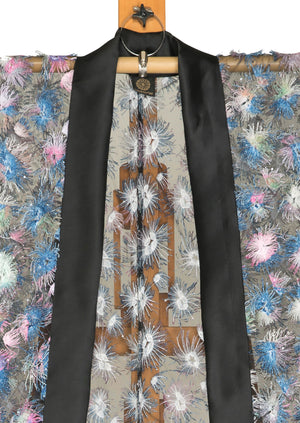 Fireworks Kimono Duster by Joy Kimono Close Up Sequin Lace Unisex